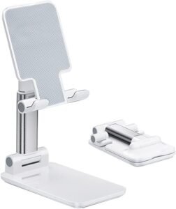 Adjustable Cell Phone Stand with Silicone Pad-Foldable Desk Holder for All Smartphones-24